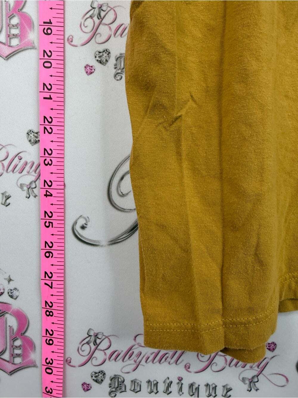 Cotton Ginny tshirt Mustard Greek Letter Tee with White & Green Applique - Picture 5 of 10